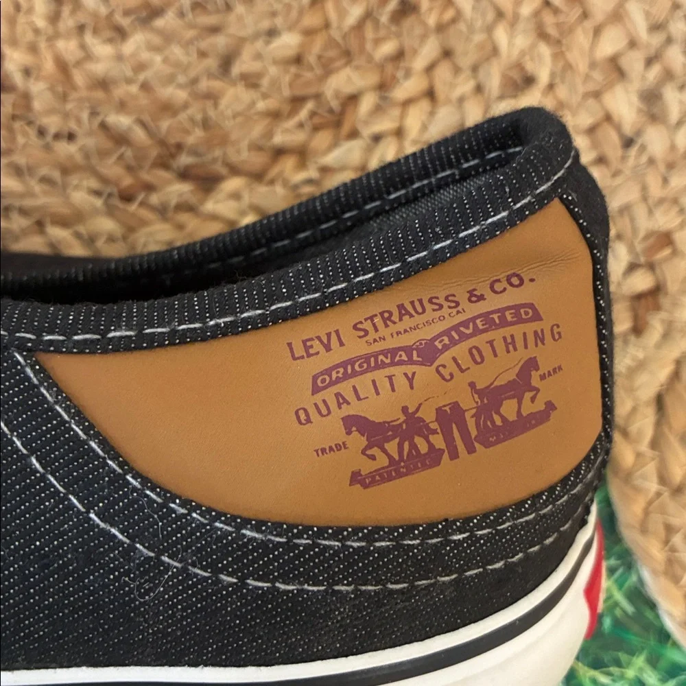 Levi's Black Canvas Sneakers with White Soles
